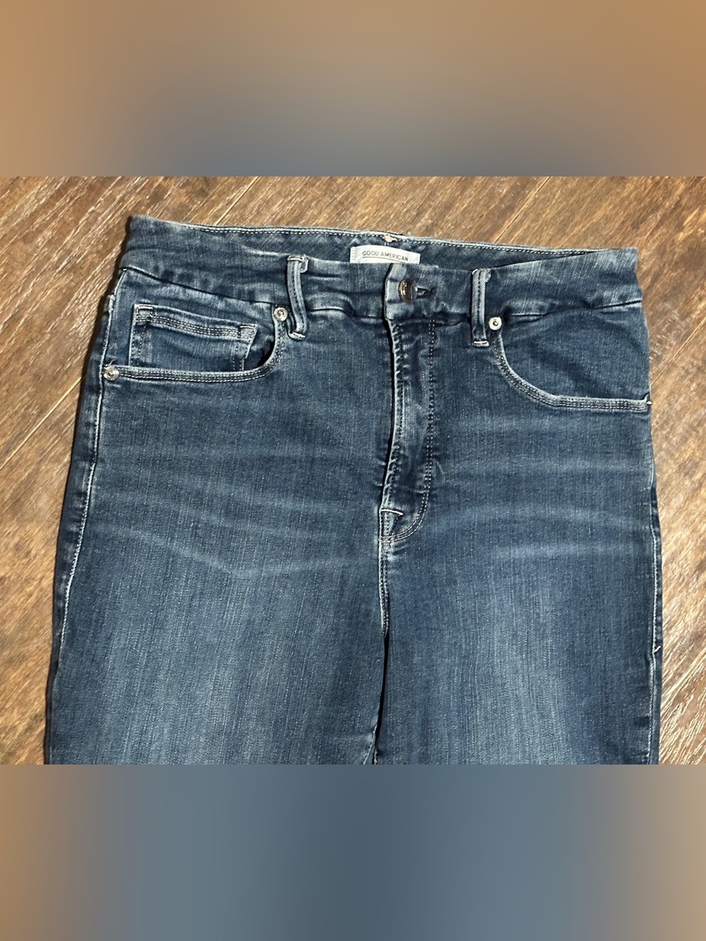 Good American Good Legs Crop Skinny Denim Blue Jeans Women’s 10/30 - Picture 3 of 6